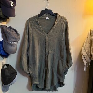 Button down gauze top